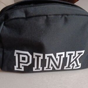PINK Victoria's Secret Black Logo Toiletry Pouch